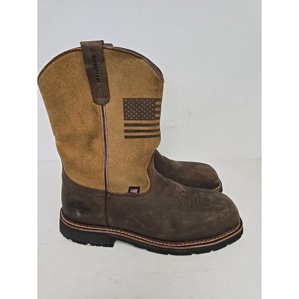 Thorogood Men's 11" Composite Toe WP Western Wellington U.S.A. 804-4338 11D - Picture 6 of 8